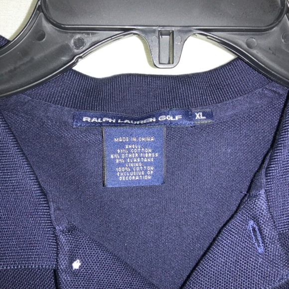 Ralph Lauren Golf Navy Silver polo Sz XL rugby Big Pony shimmer - Picture 4 of 7